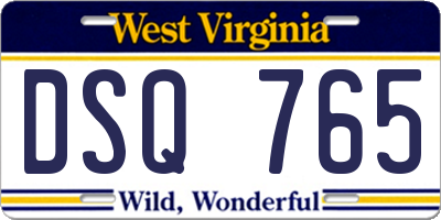 WV license plate DSQ765