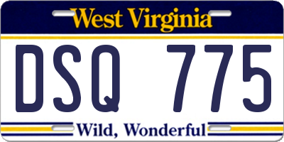 WV license plate DSQ775