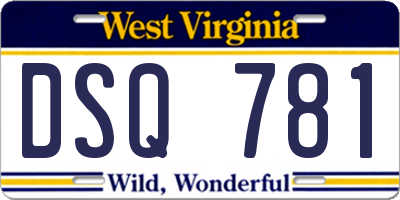 WV license plate DSQ781
