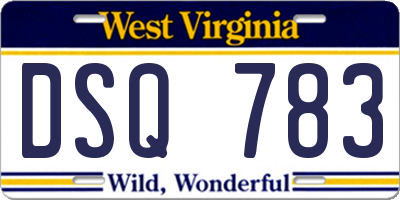 WV license plate DSQ783