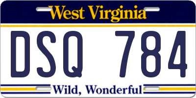 WV license plate DSQ784