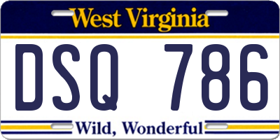 WV license plate DSQ786