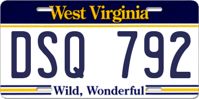 WV license plate DSQ792