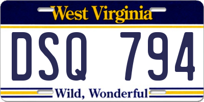 WV license plate DSQ794