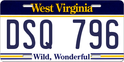 WV license plate DSQ796