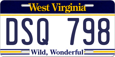 WV license plate DSQ798