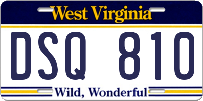 WV license plate DSQ810