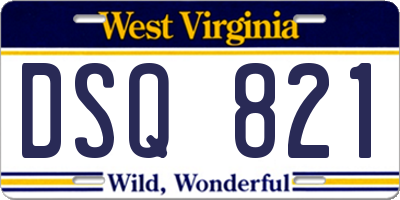 WV license plate DSQ821
