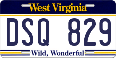 WV license plate DSQ829