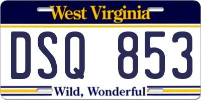 WV license plate DSQ853