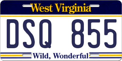 WV license plate DSQ855