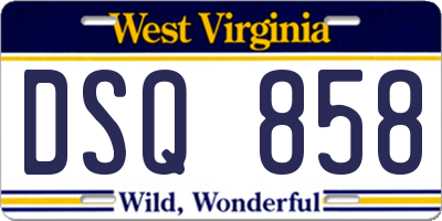 WV license plate DSQ858