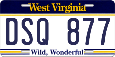 WV license plate DSQ877