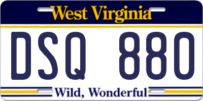 WV license plate DSQ880