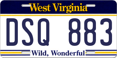 WV license plate DSQ883