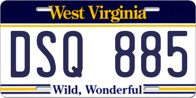 WV license plate DSQ885