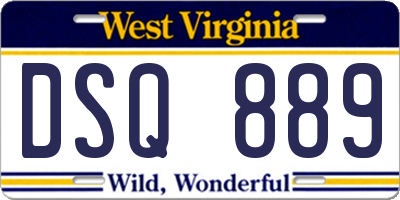 WV license plate DSQ889