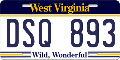 WV license plate DSQ893