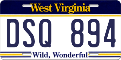 WV license plate DSQ894