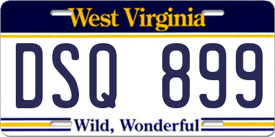 WV license plate DSQ899