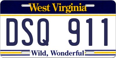WV license plate DSQ911