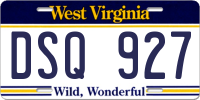WV license plate DSQ927