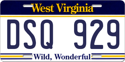 WV license plate DSQ929