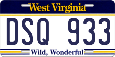 WV license plate DSQ933