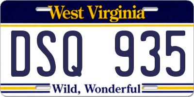 WV license plate DSQ935