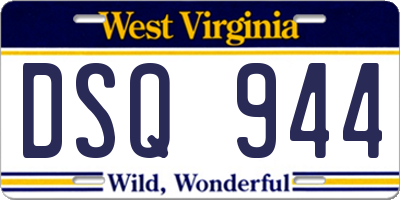 WV license plate DSQ944