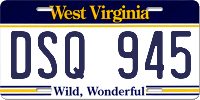 WV license plate DSQ945