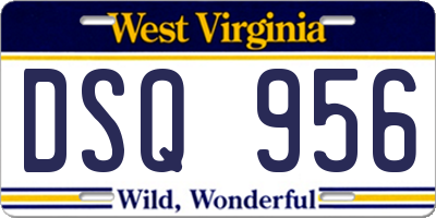 WV license plate DSQ956
