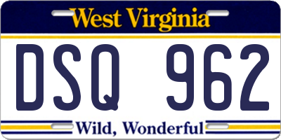 WV license plate DSQ962