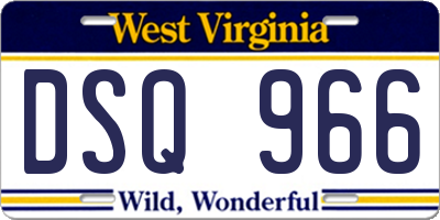 WV license plate DSQ966