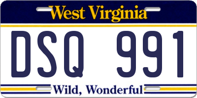 WV license plate DSQ991