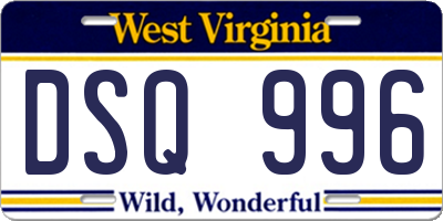 WV license plate DSQ996