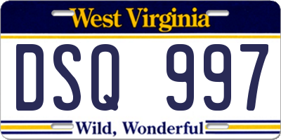 WV license plate DSQ997