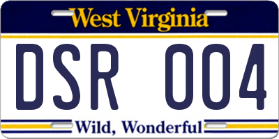 WV license plate DSR004