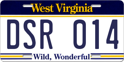 WV license plate DSR014