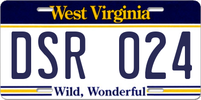 WV license plate DSR024