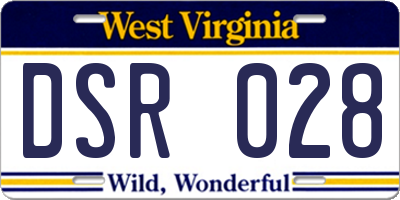 WV license plate DSR028