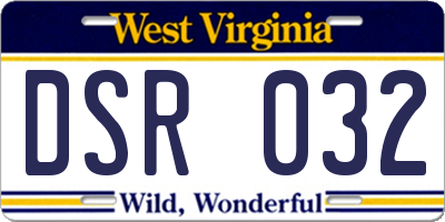 WV license plate DSR032
