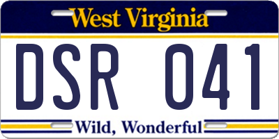 WV license plate DSR041
