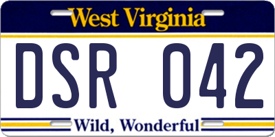 WV license plate DSR042