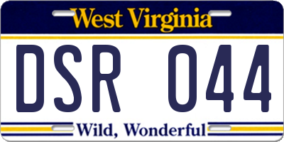 WV license plate DSR044