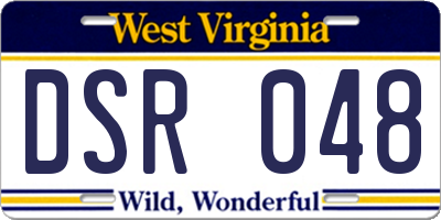 WV license plate DSR048