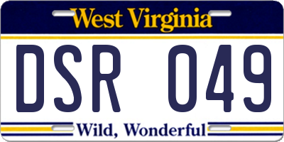 WV license plate DSR049