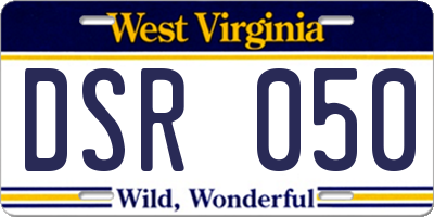 WV license plate DSR050