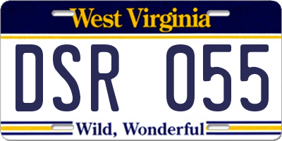 WV license plate DSR055