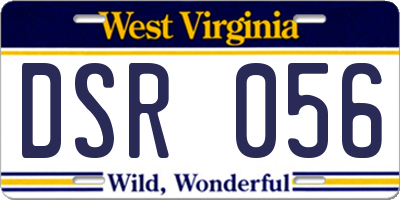 WV license plate DSR056
